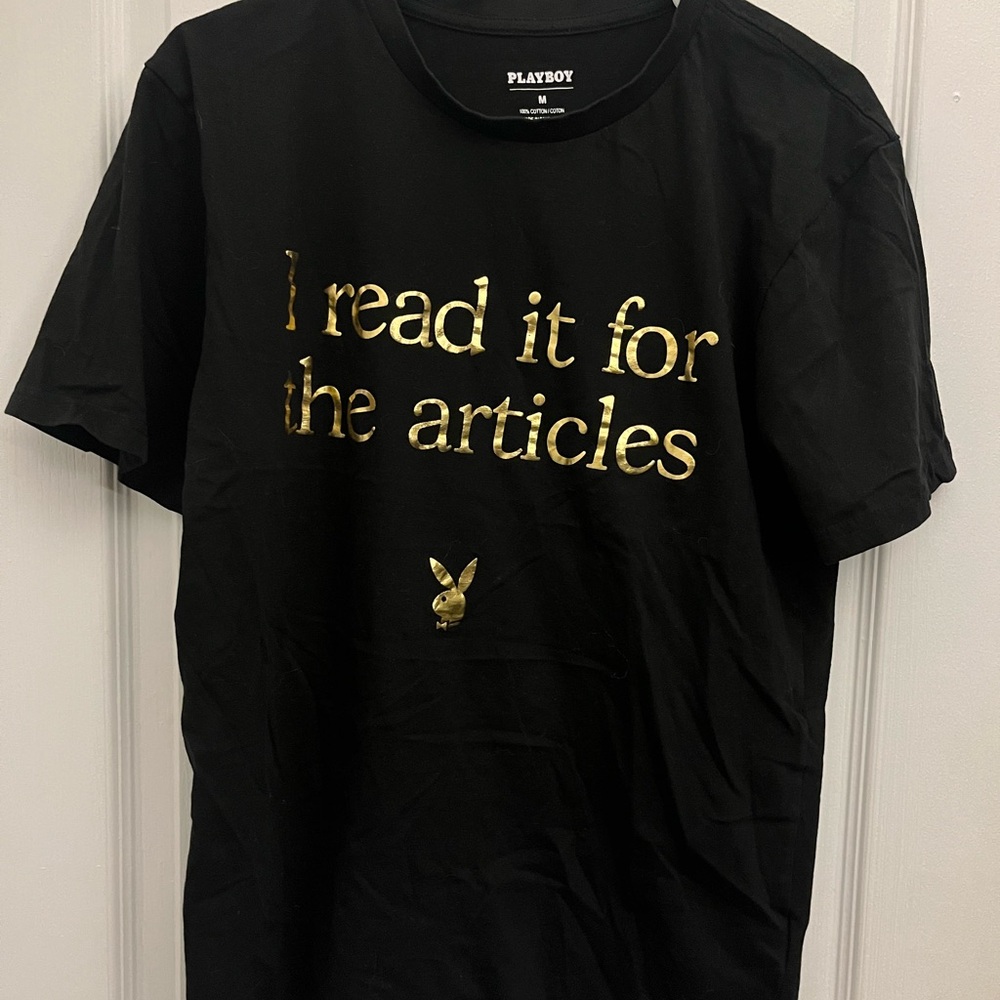 PLAYBOY Black Tee with Gold Logo